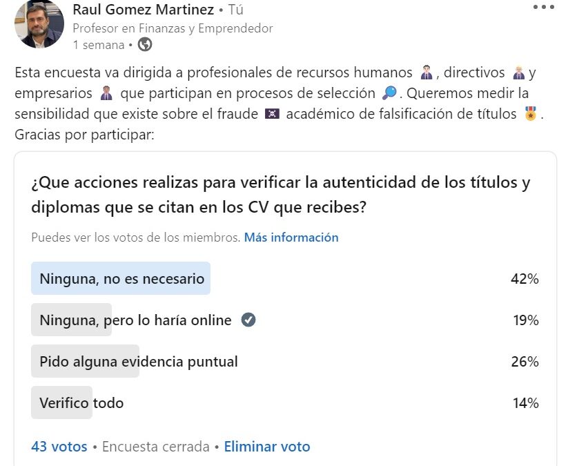 ¿Nos sentimos expuestos al fraude académico de falsificación de títulos?